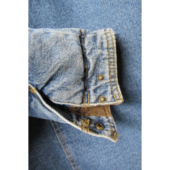 VTG Wrangler Hero Men's Denim Jacket Sherpa Lined Work Coat Corduroy Collar XL - Picture 12 of 14